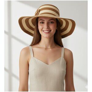 Milani Floppy Sun Hat Tan Cream Women One Size